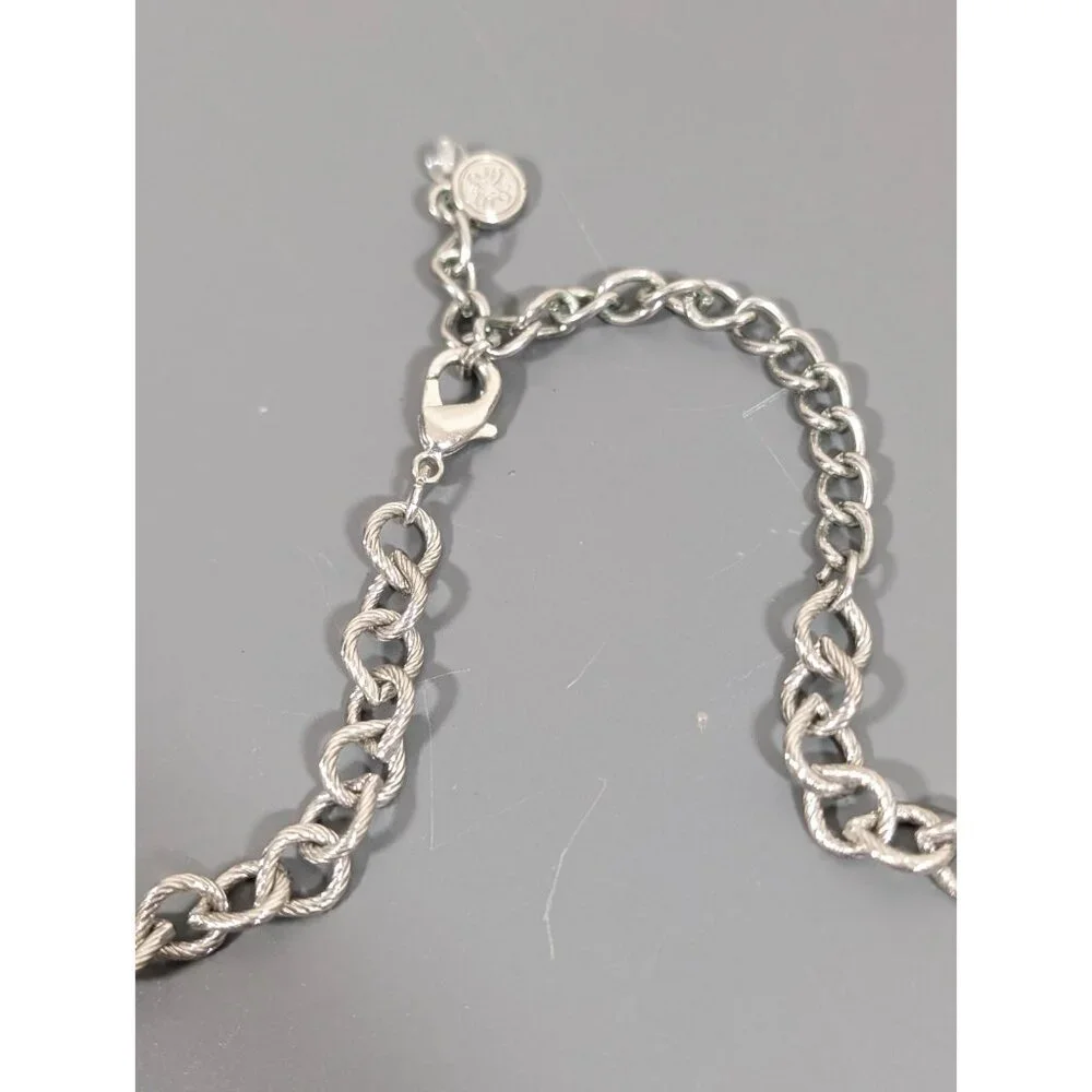 Simply Vera Wang Black Gray Faceted Glass Bead Cluster Statement Neckalce Goth‎